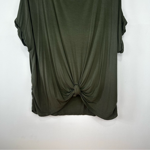 GEORGE olive green tie-front T-shirt XXL - Picture 4 of 6